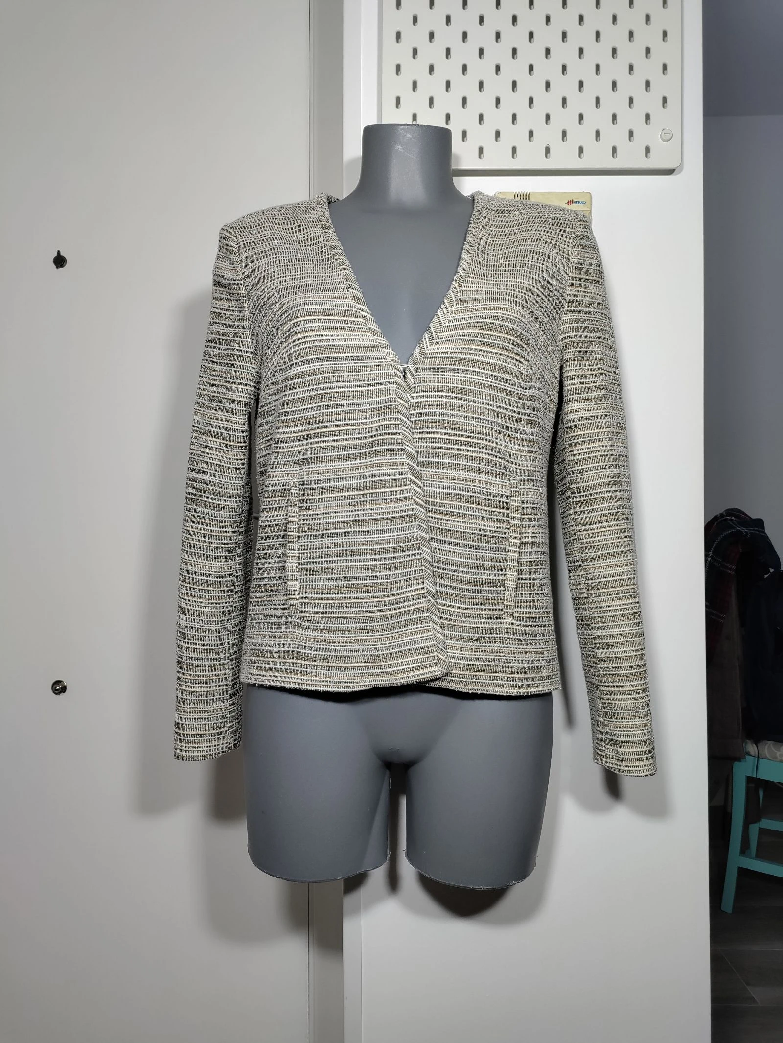 Chaqueta Mango Suit tweed jaspeada abierta – Talla L – photo 2